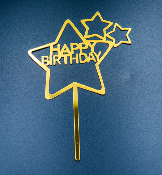 Cake Tag 1 (Gold Star)