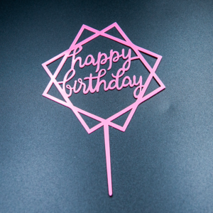 Cake Tag 2 (Pink Hexagon)