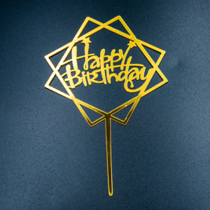 Cake Tag 3 (Gold Hexagon)