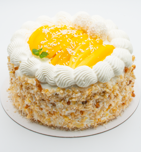 Pandan Mango Coconut Cream Cake