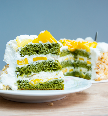 Pandan Mango Coconut Cream Cake