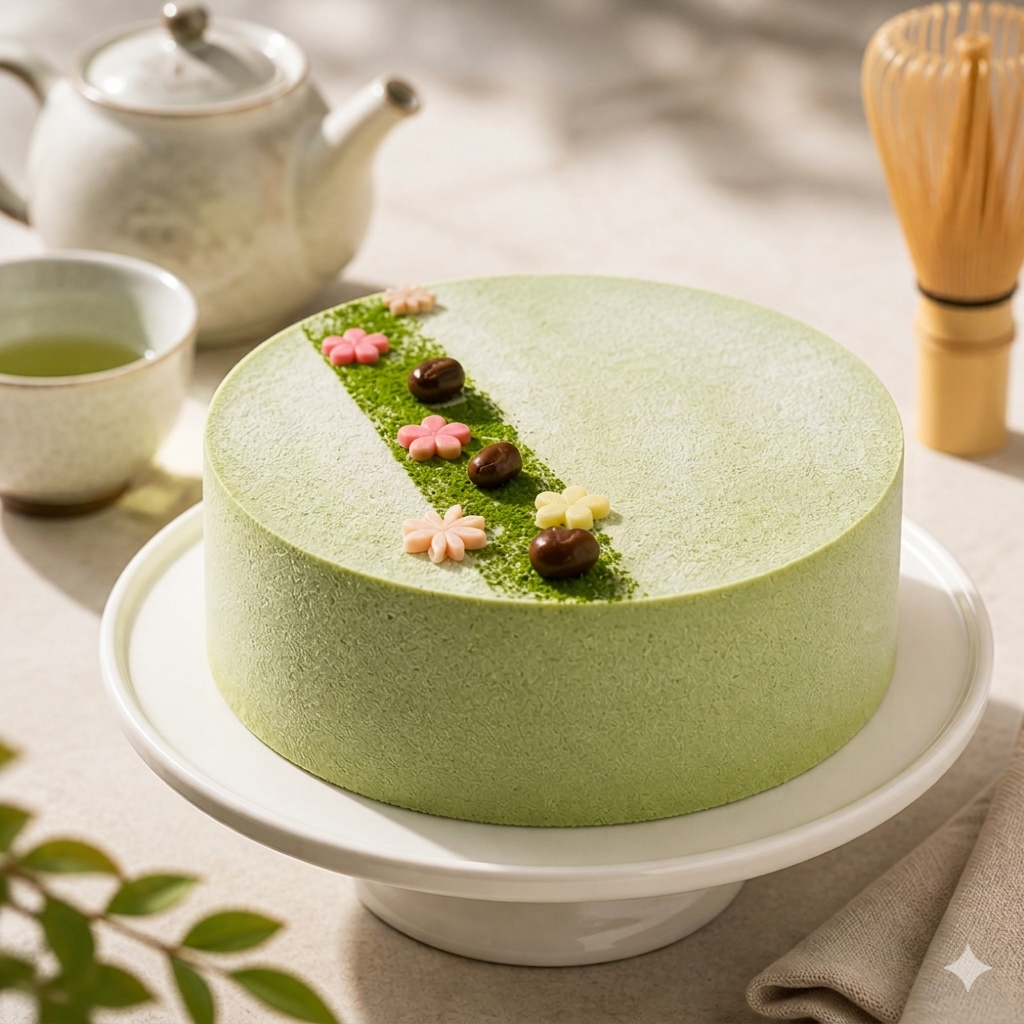 Greentea Redbean Mousse Cake