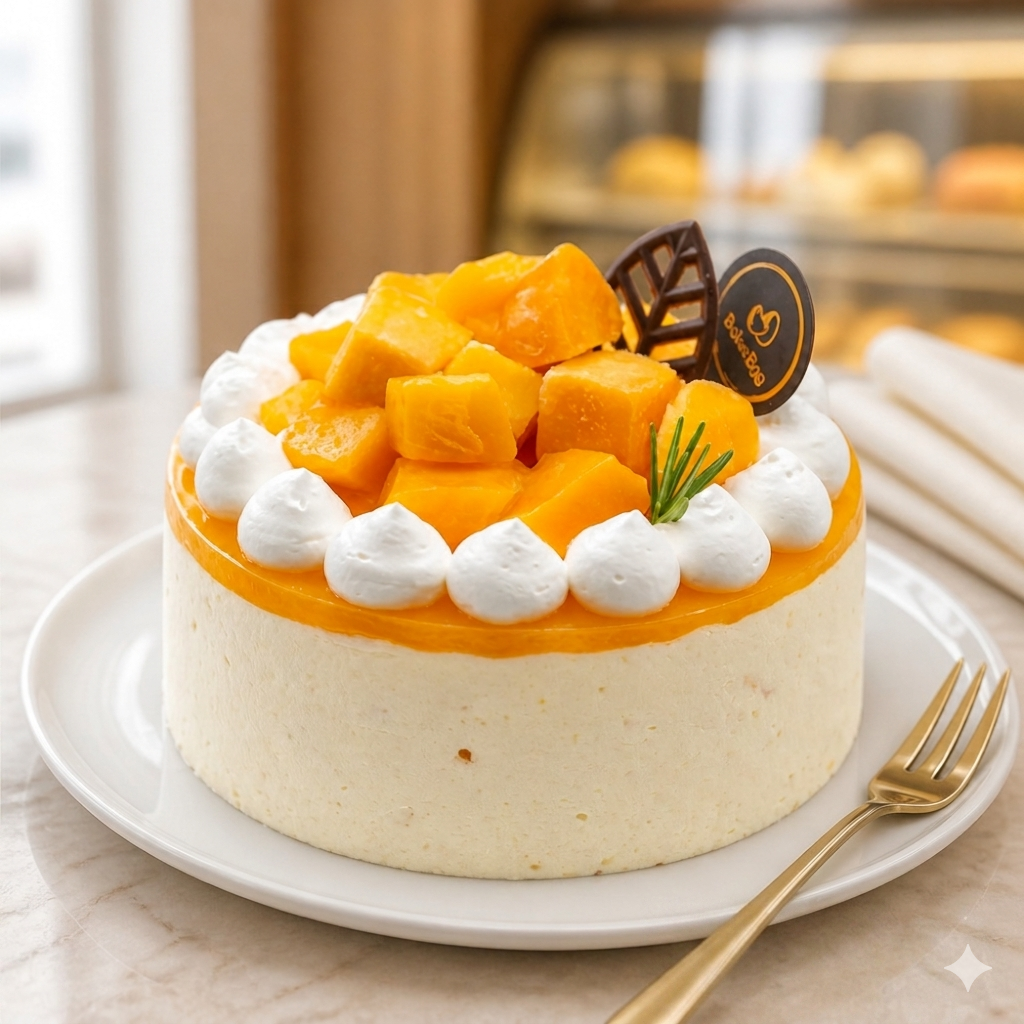 Mango Passion Fruit Mousse Cake